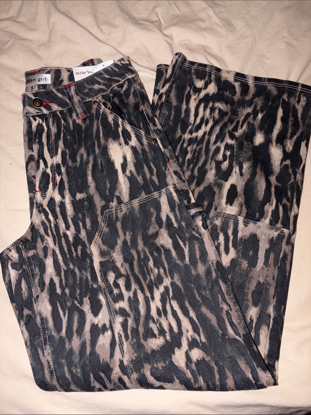 Madden Girl Animal-Print Jeans